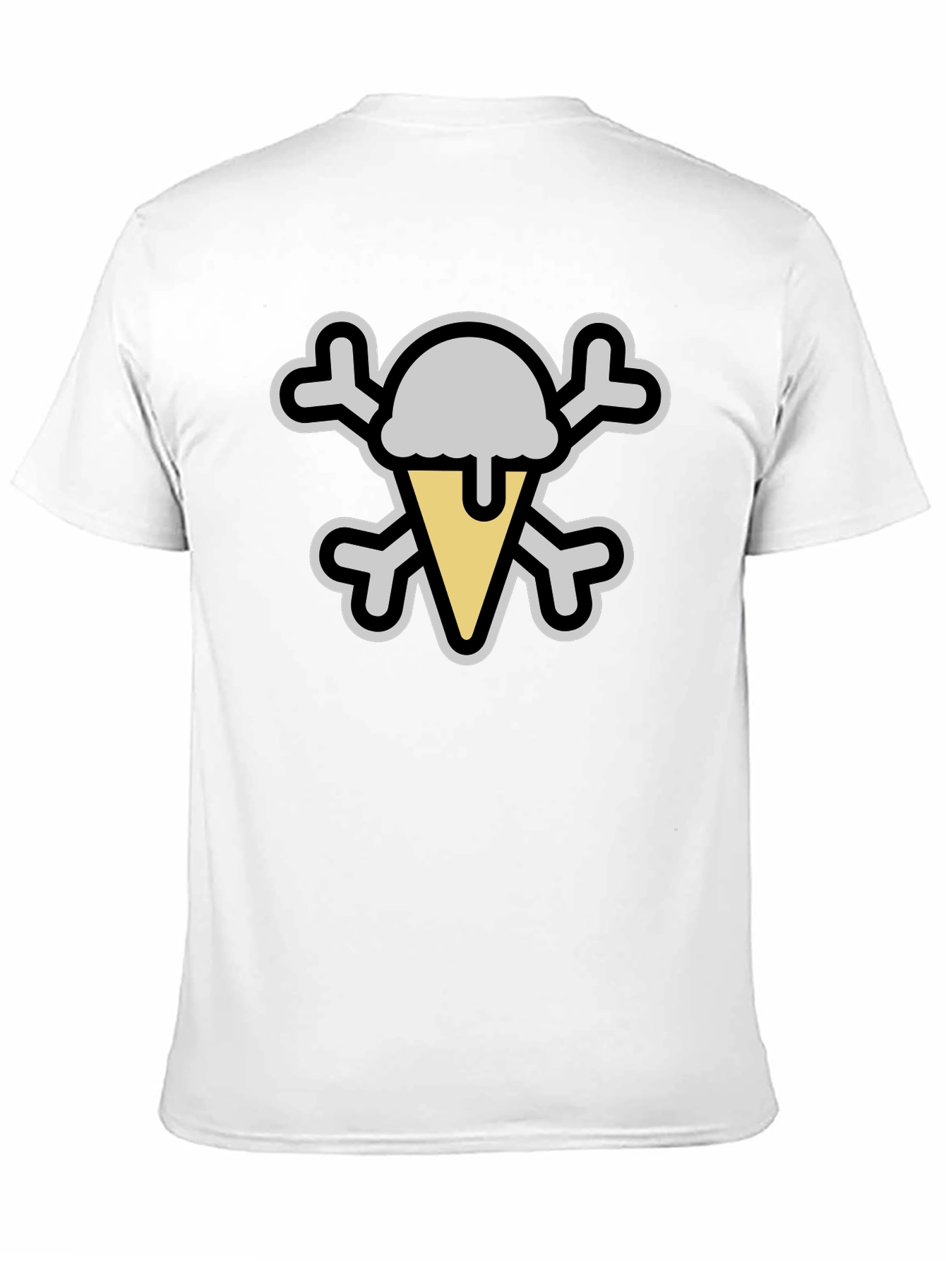 Ice Cream Skull Graphic Tee - Black Cotton T-Shirt