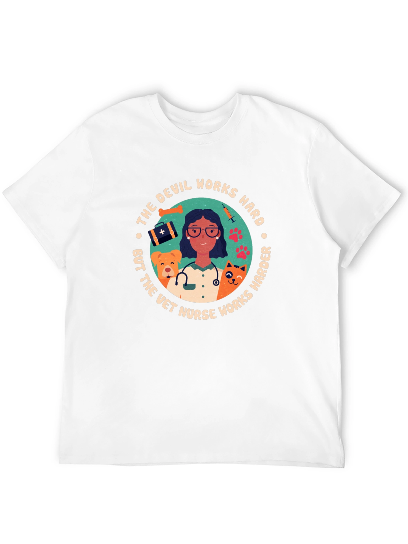 Vet Nurse T-Shirt - Devil Works Harder