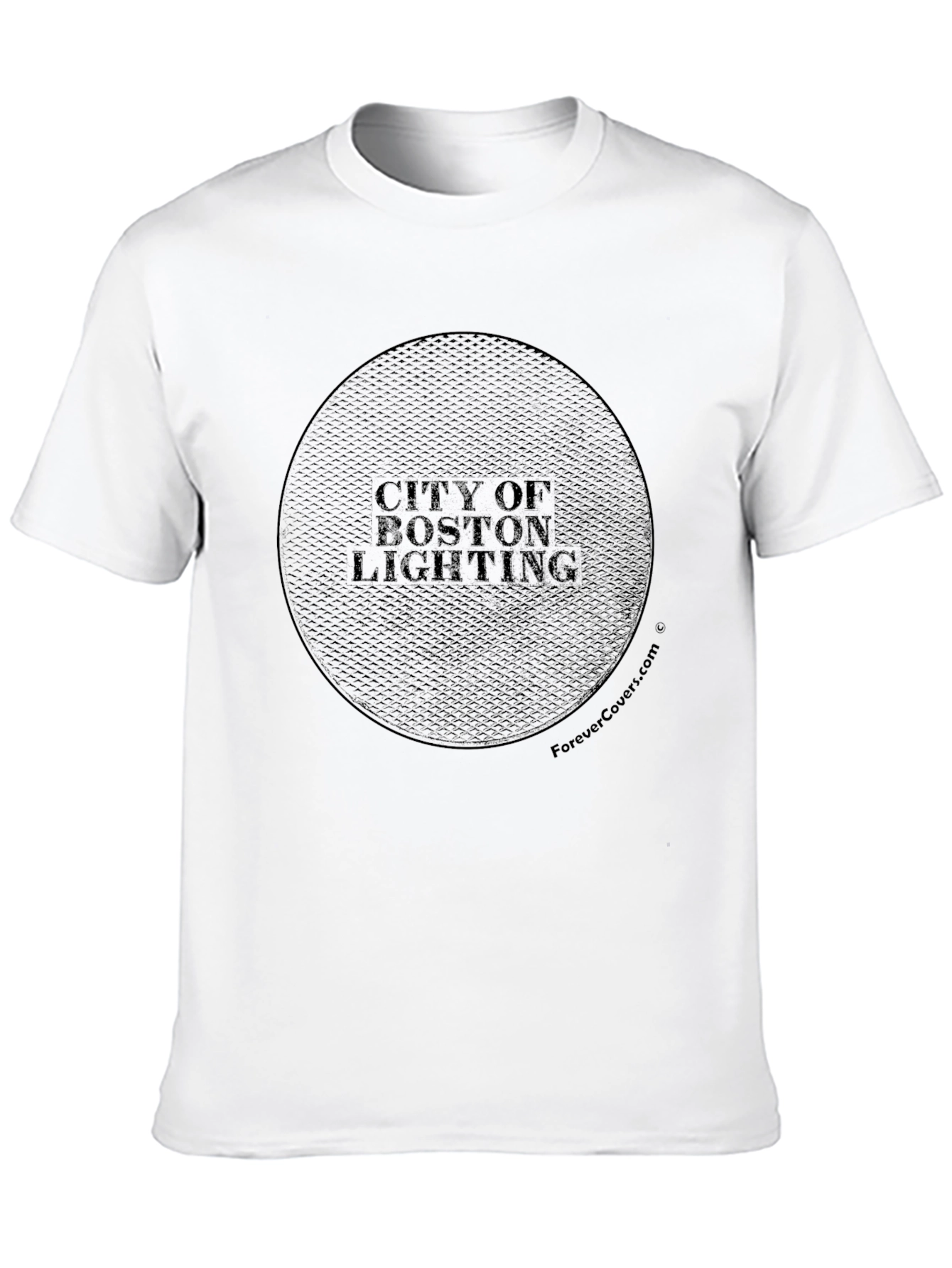 City of Boston Lighting Manhole Cover Graphic T-Shirt