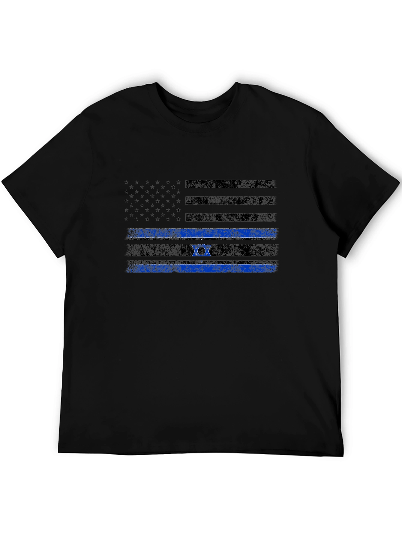 Thin Blue Line Israel Flag Mens T-Shirt