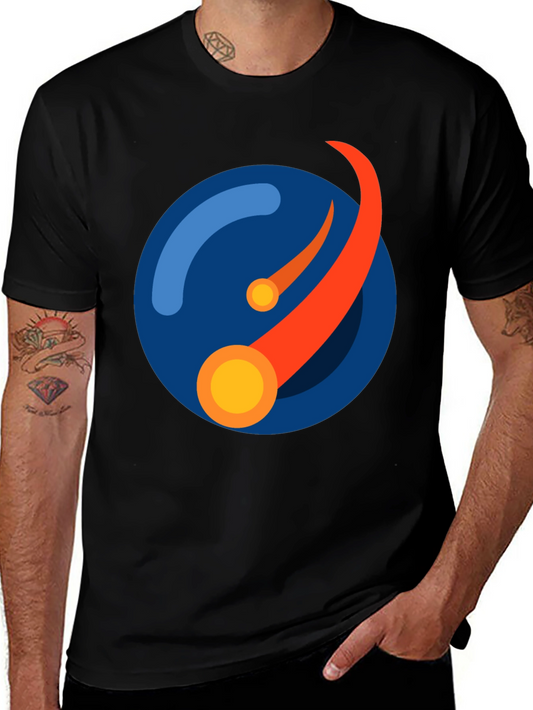 Abstract Orbit Graphic Tee - Black