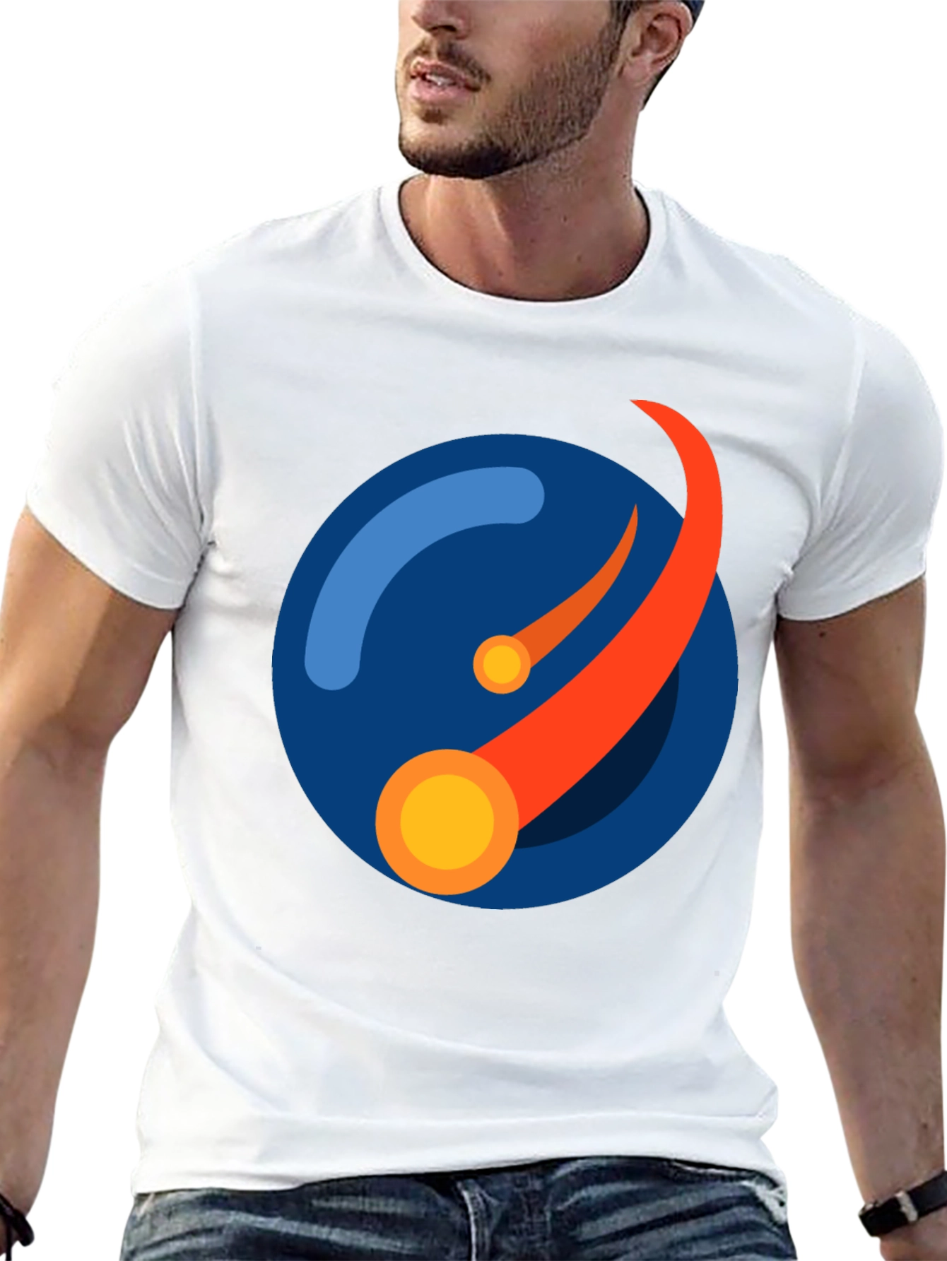 Abstract Orbit Graphic Tee - Black