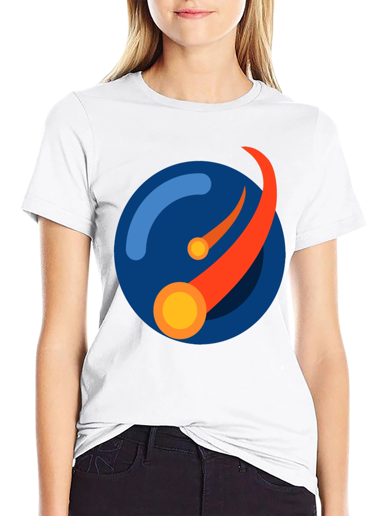 Abstract Orbit Graphic Tee - Black