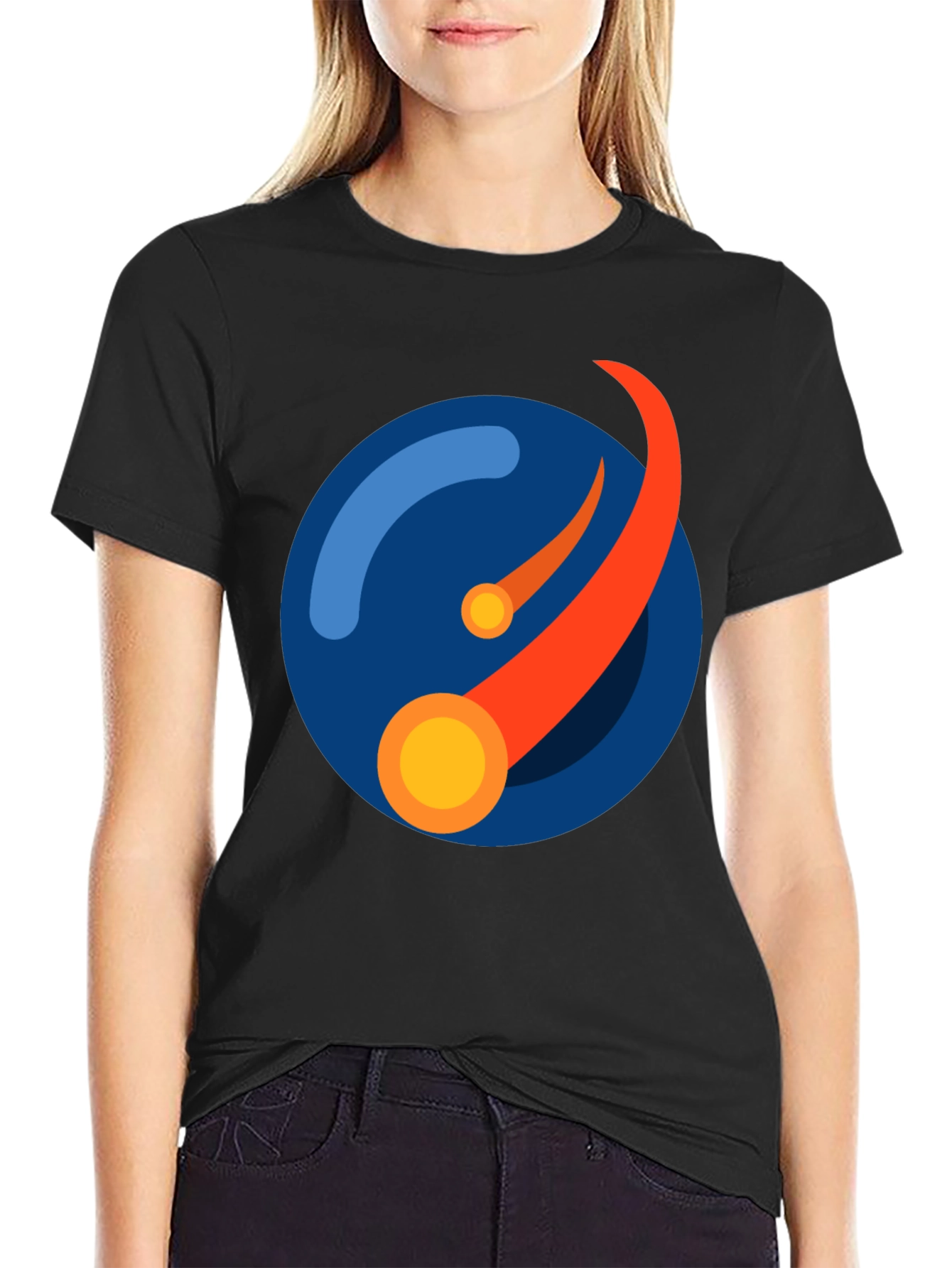 Abstract Orbit Graphic Tee - Black