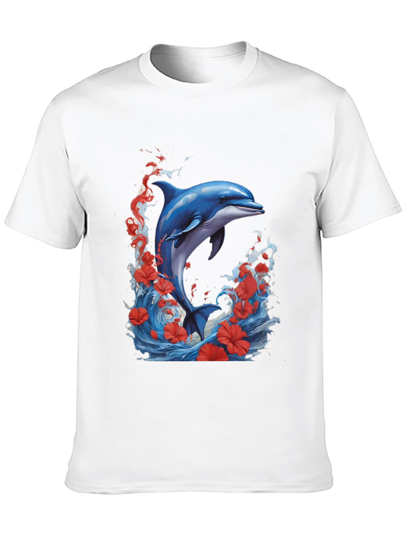 Dolphin Waves Graphic Tee - Black