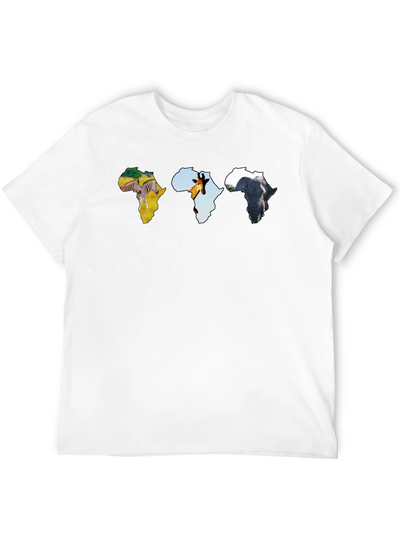 African Animals Mens Black Graphic Tee