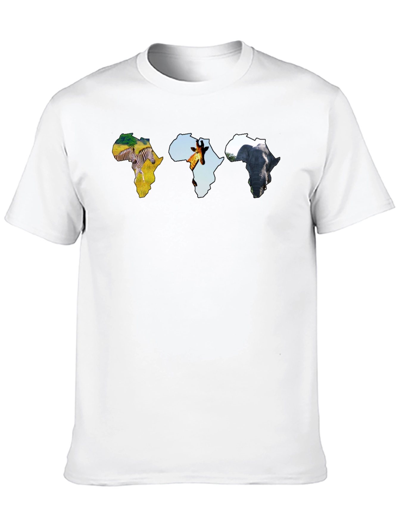 African Animals Mens Black Graphic Tee