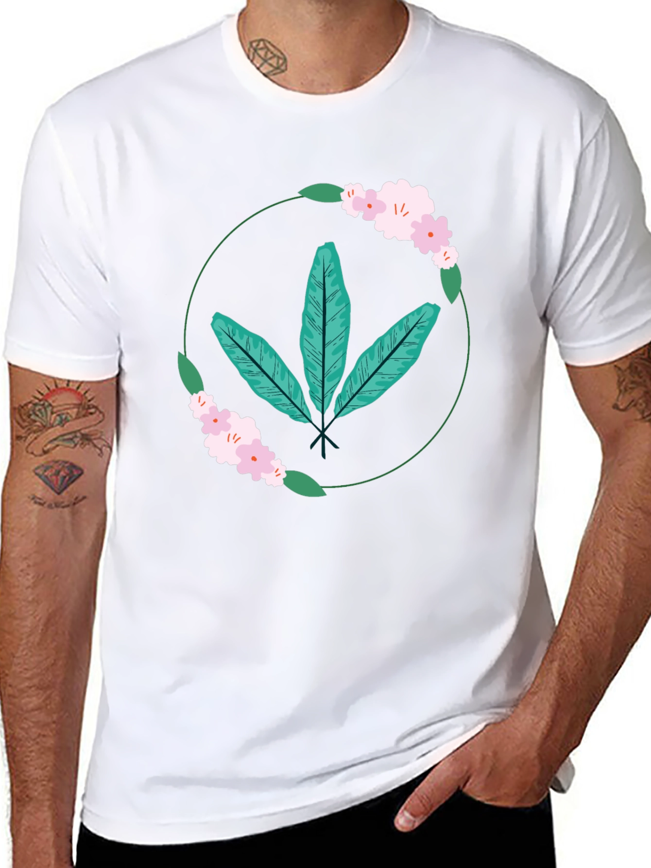 Botanical Print Tee - Casual Comfort