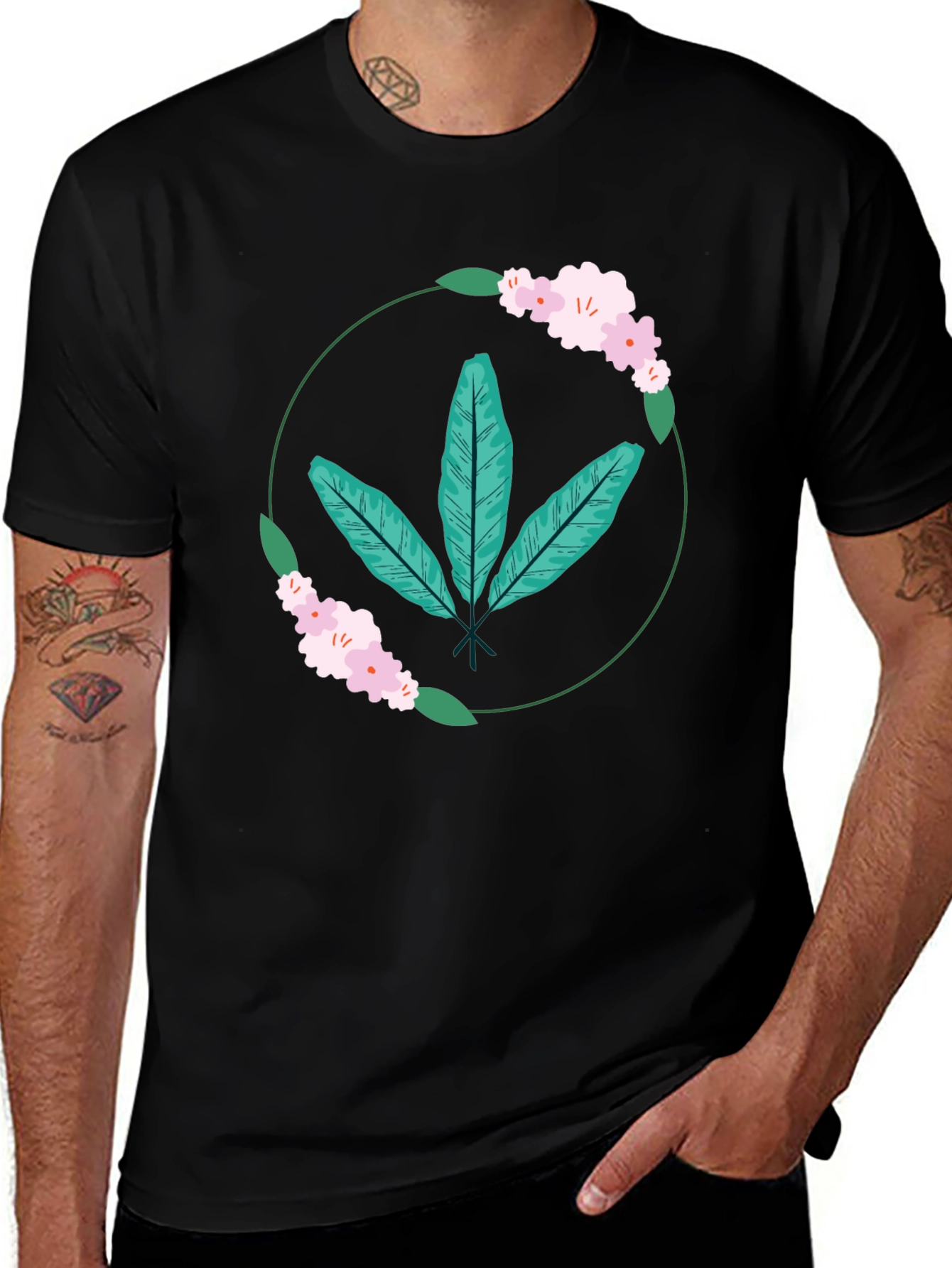 Botanical Print Tee - Casual Comfort