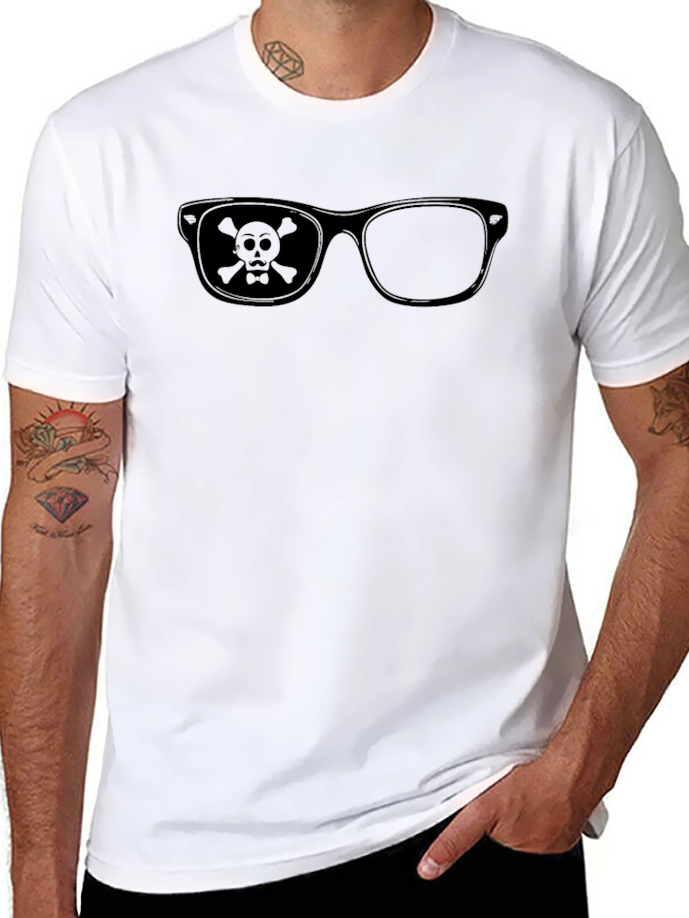 Pirate Glasses Graphic Tee - Mens Black T-Shirt