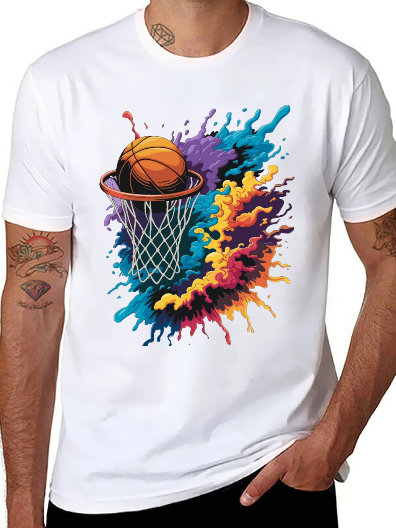 Basketball Splash Graphic Tee - Modern Sportswear