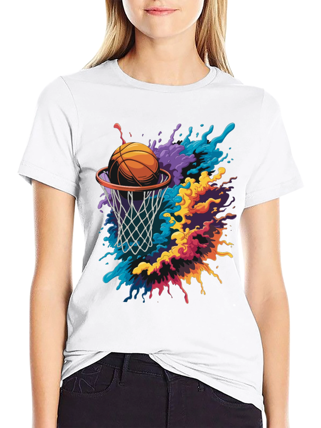 Basketball Splash Graphic Tee - Modern Sportswear