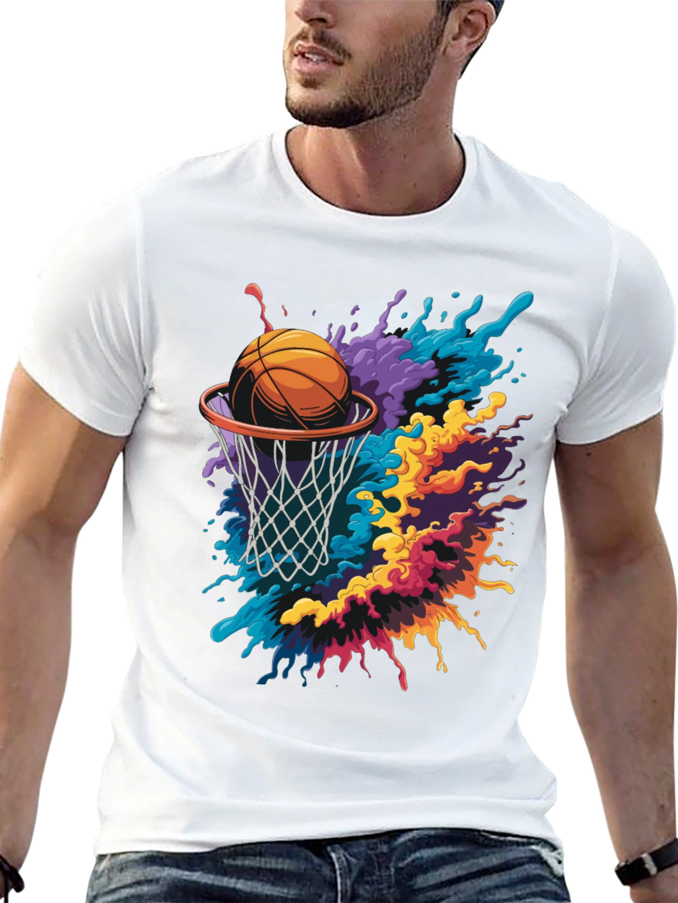 Basketball Splash Graphic Tee - Modern Sportswear