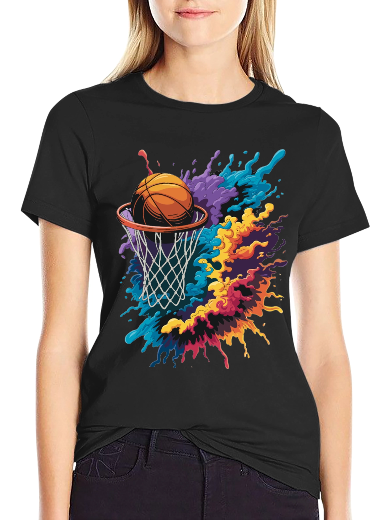 Basketball Splash Graphic Tee - Modern Sportswear