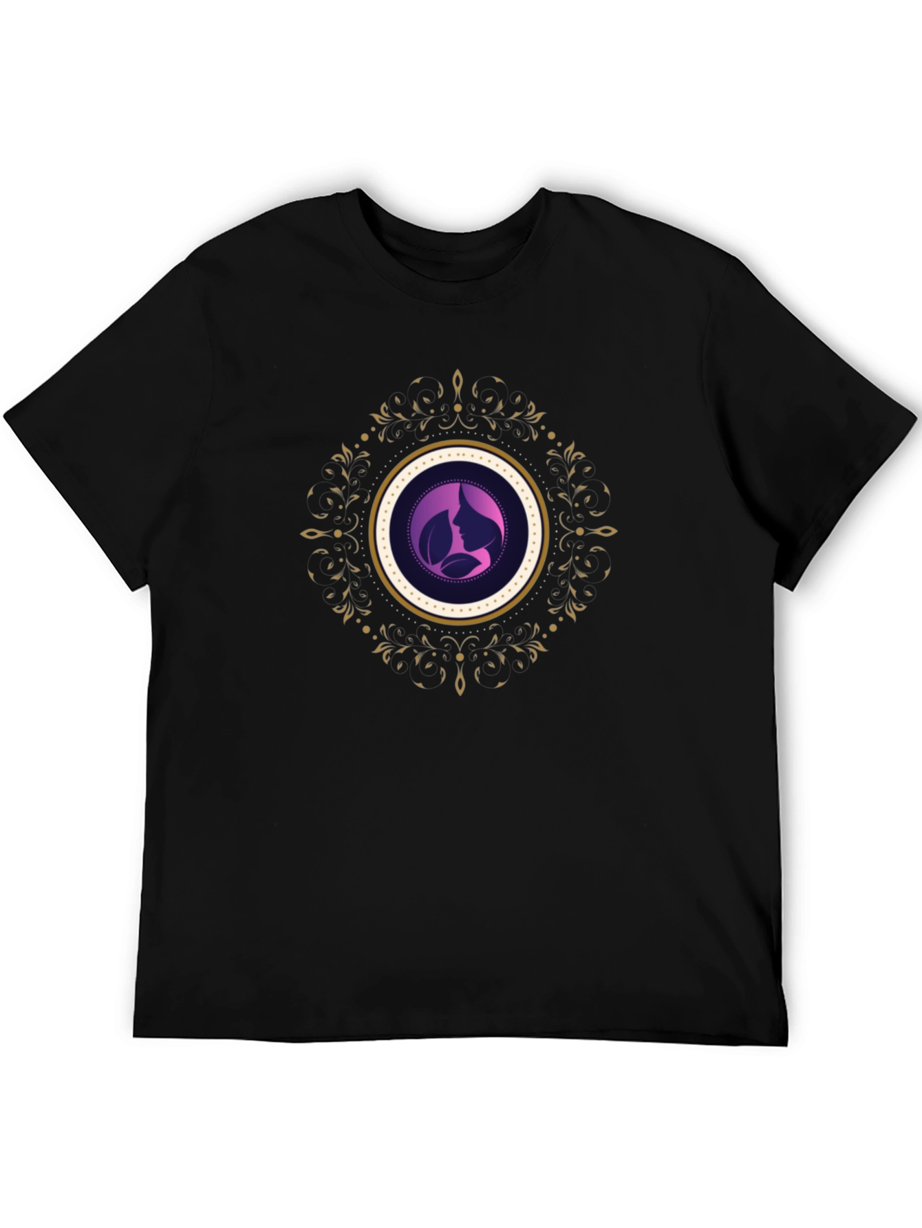 Elegant Silhouette Graphic Tee - Black