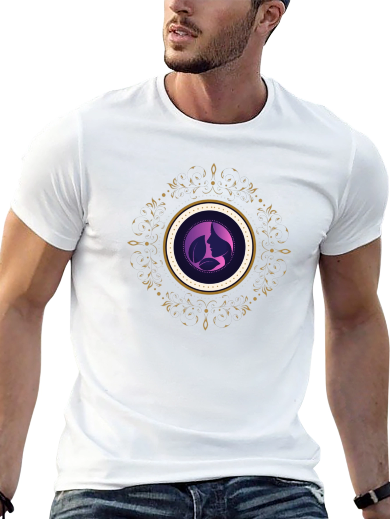 Elegant Silhouette Graphic Tee - Black