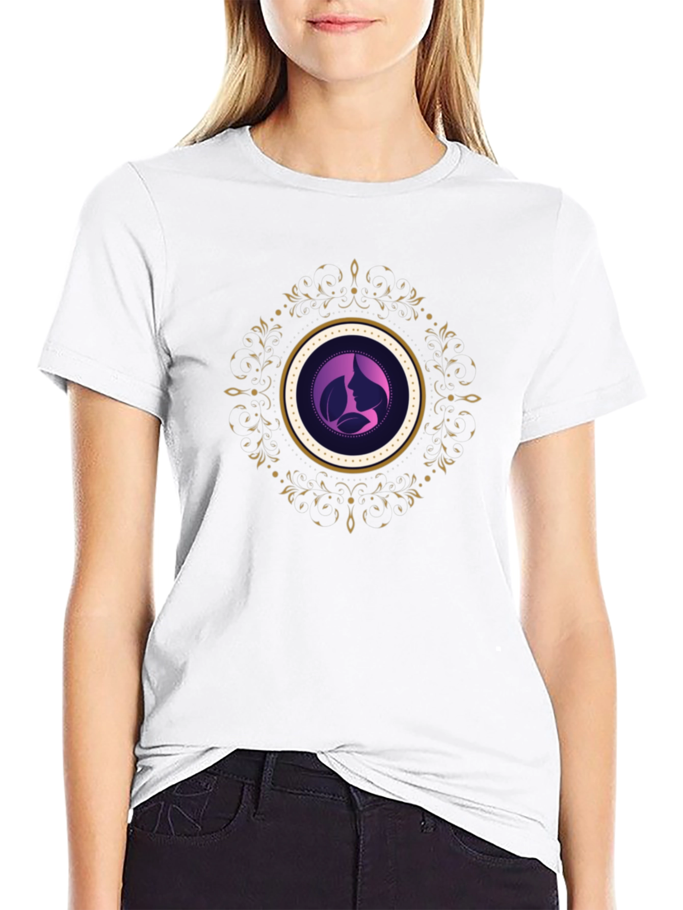 Elegant Silhouette Graphic Tee - Black
