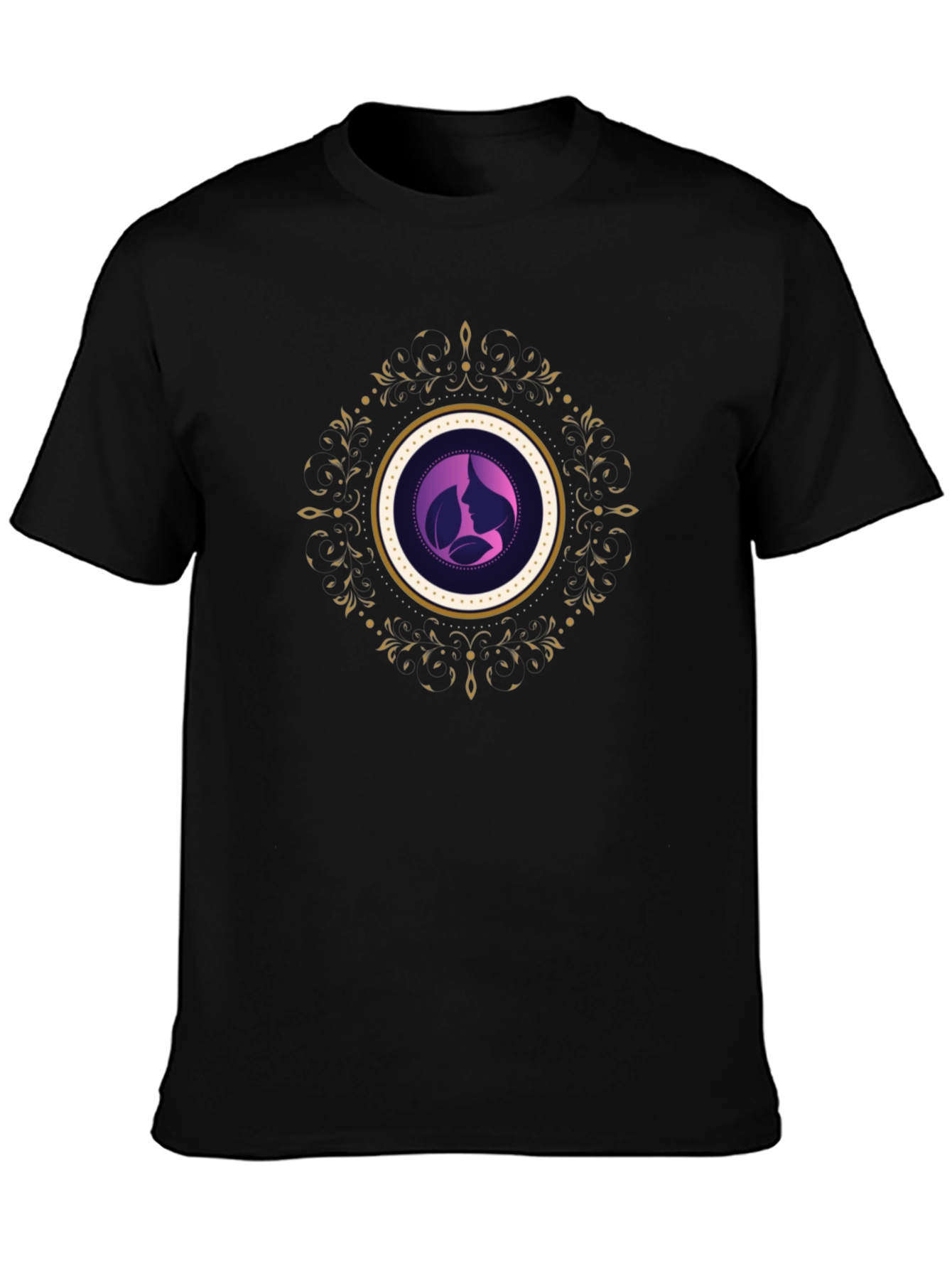 Elegant Silhouette Graphic Tee - Black