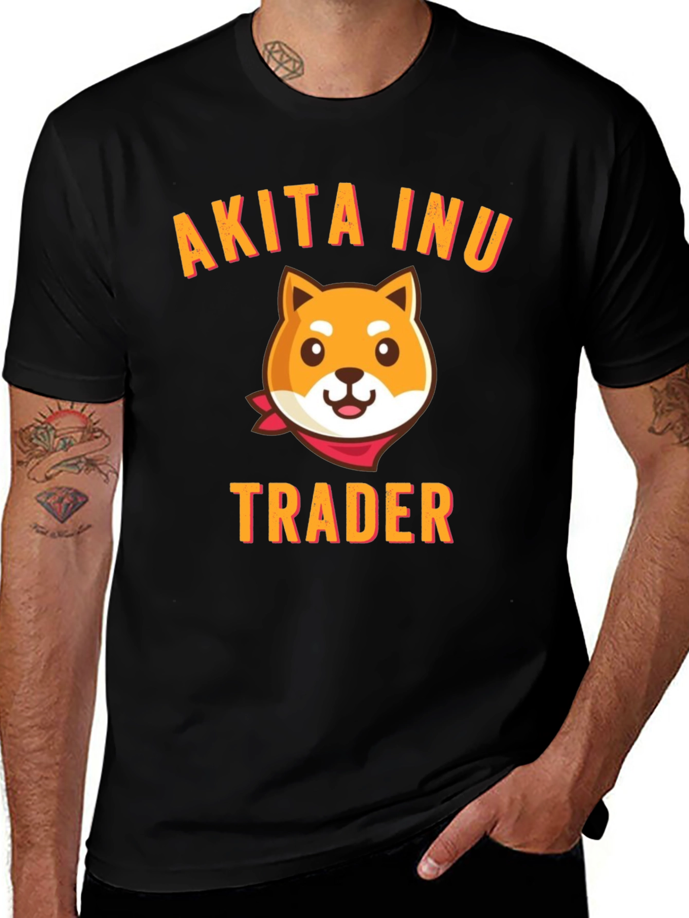 Akita Inu Trader Black T-Shirt