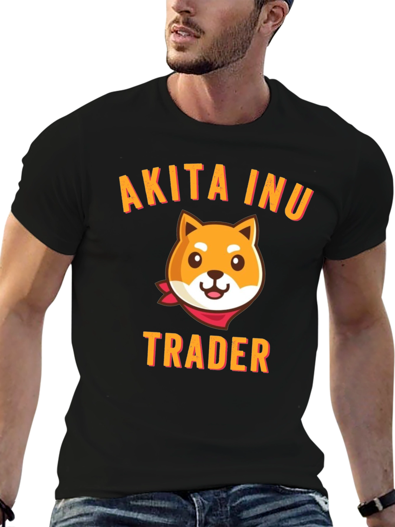 Akita Inu Trader Black T-Shirt