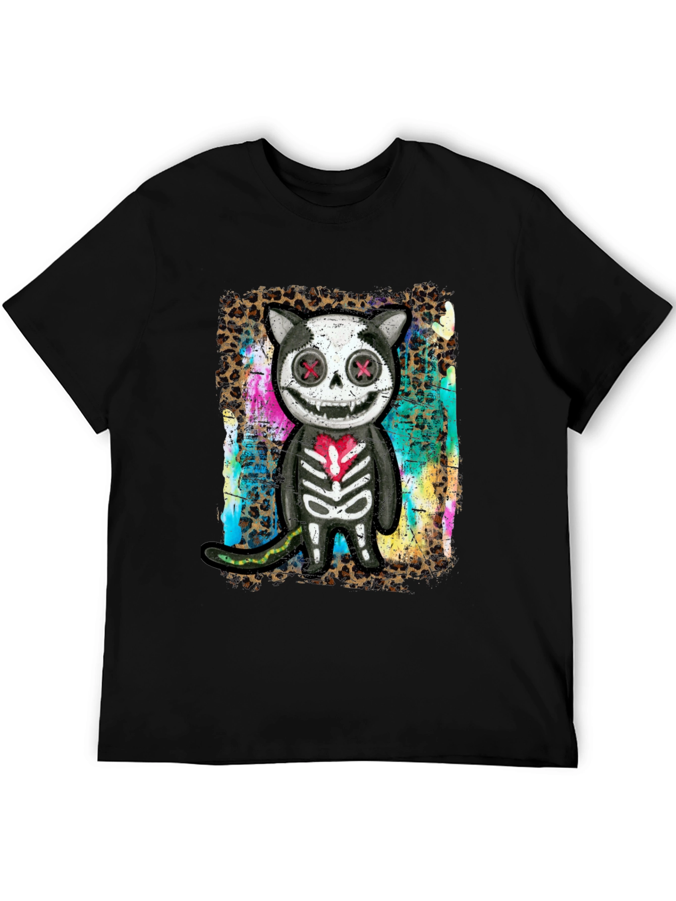 Creepy Cute Cat Skeleton Graphic Tee