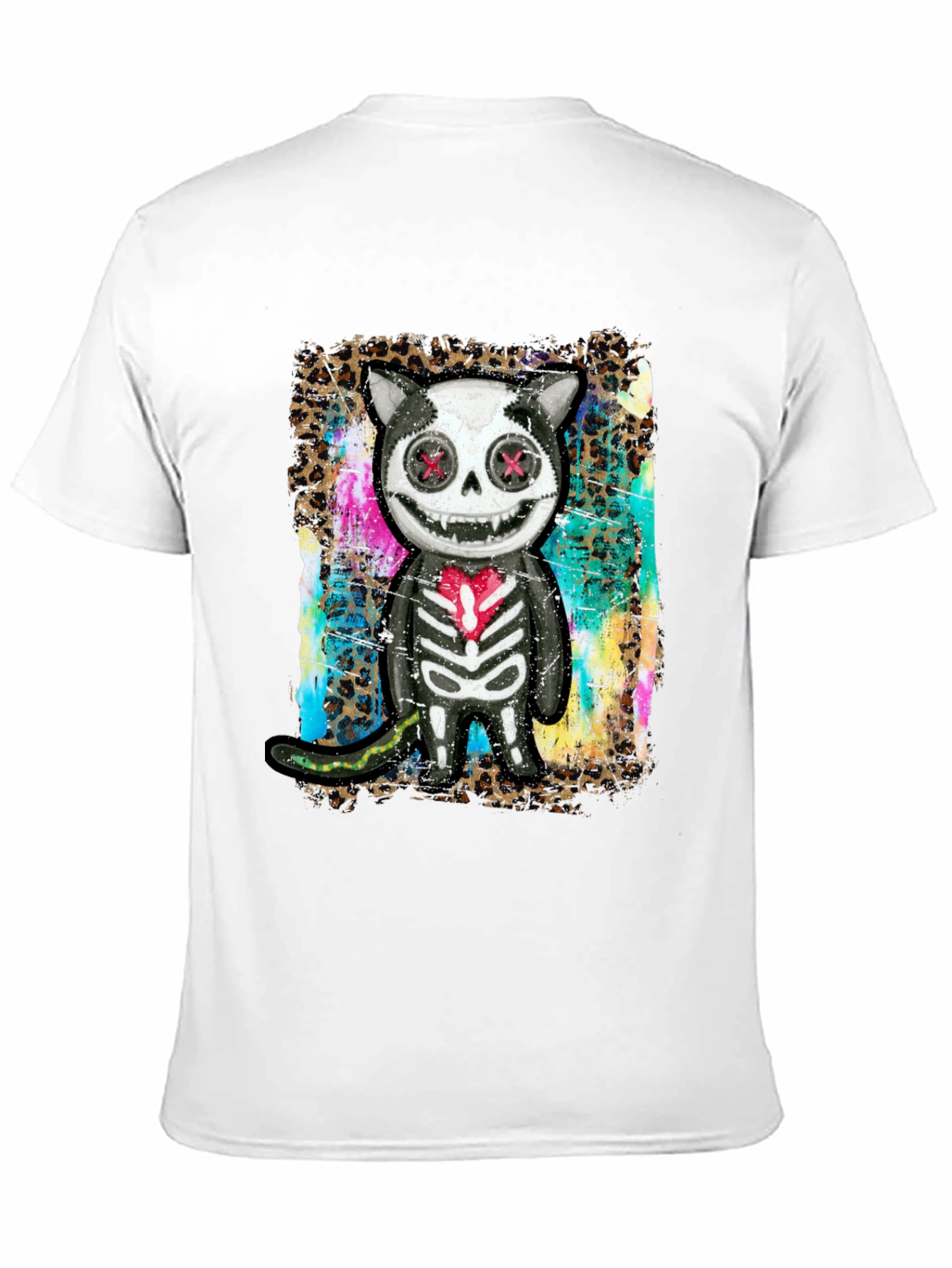 Creepy Cute Cat Skeleton Graphic Tee