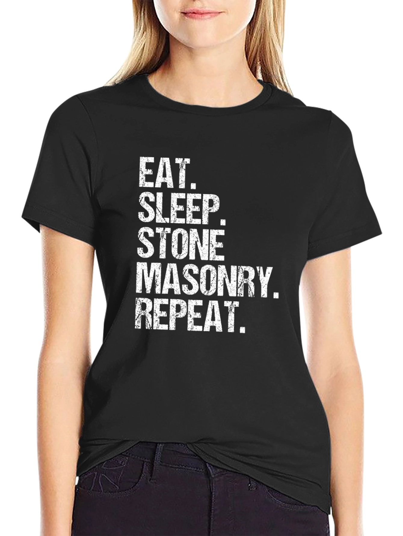 Eat Sleep Stone Masonry Repeat Graphic Tee