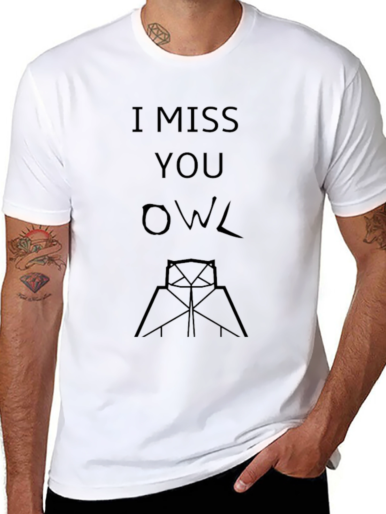 I Miss You Owl Graphic T-Shirt