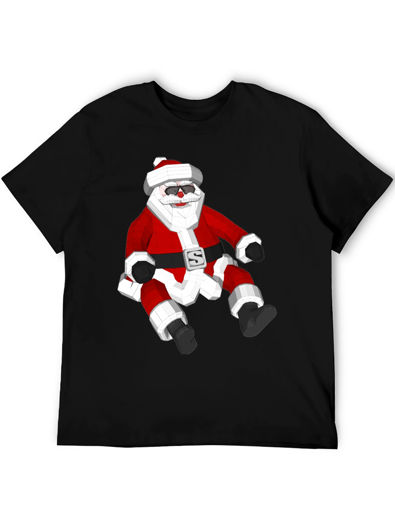Geometric Santa T-Shirt - Holiday Style!