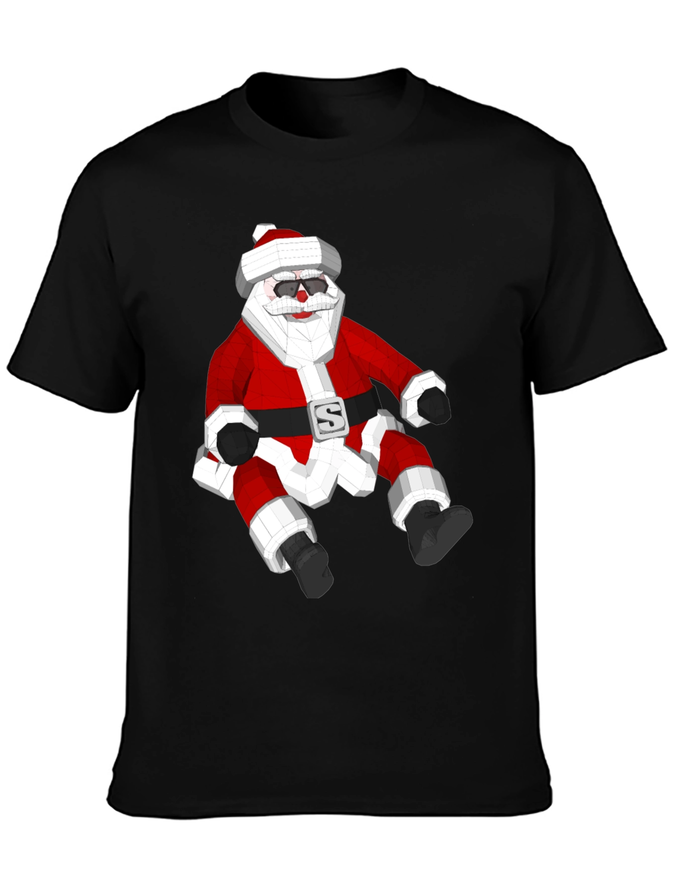 Geometric Santa T-Shirt - Holiday Style!