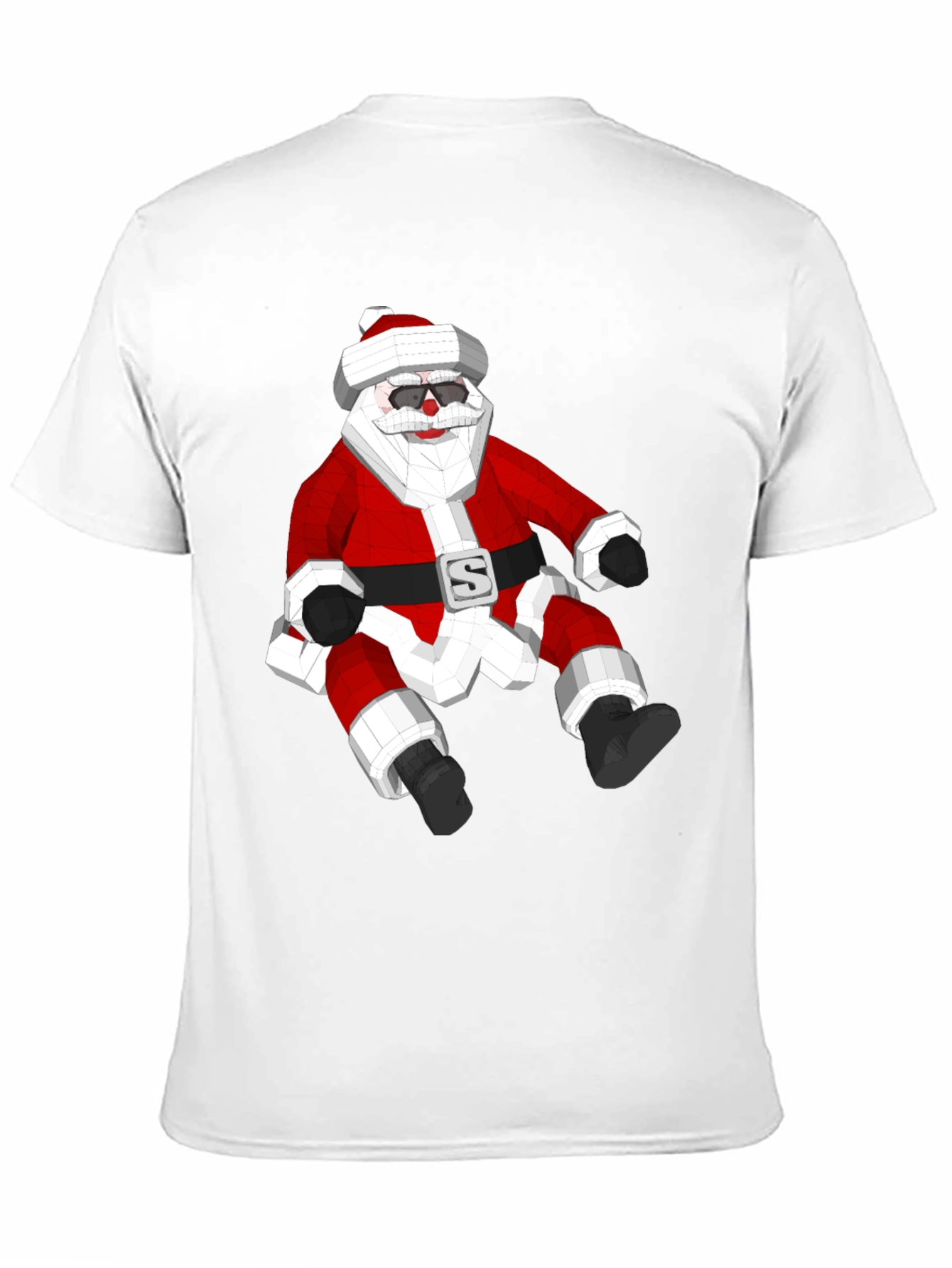 Geometric Santa T-Shirt - Holiday Style!