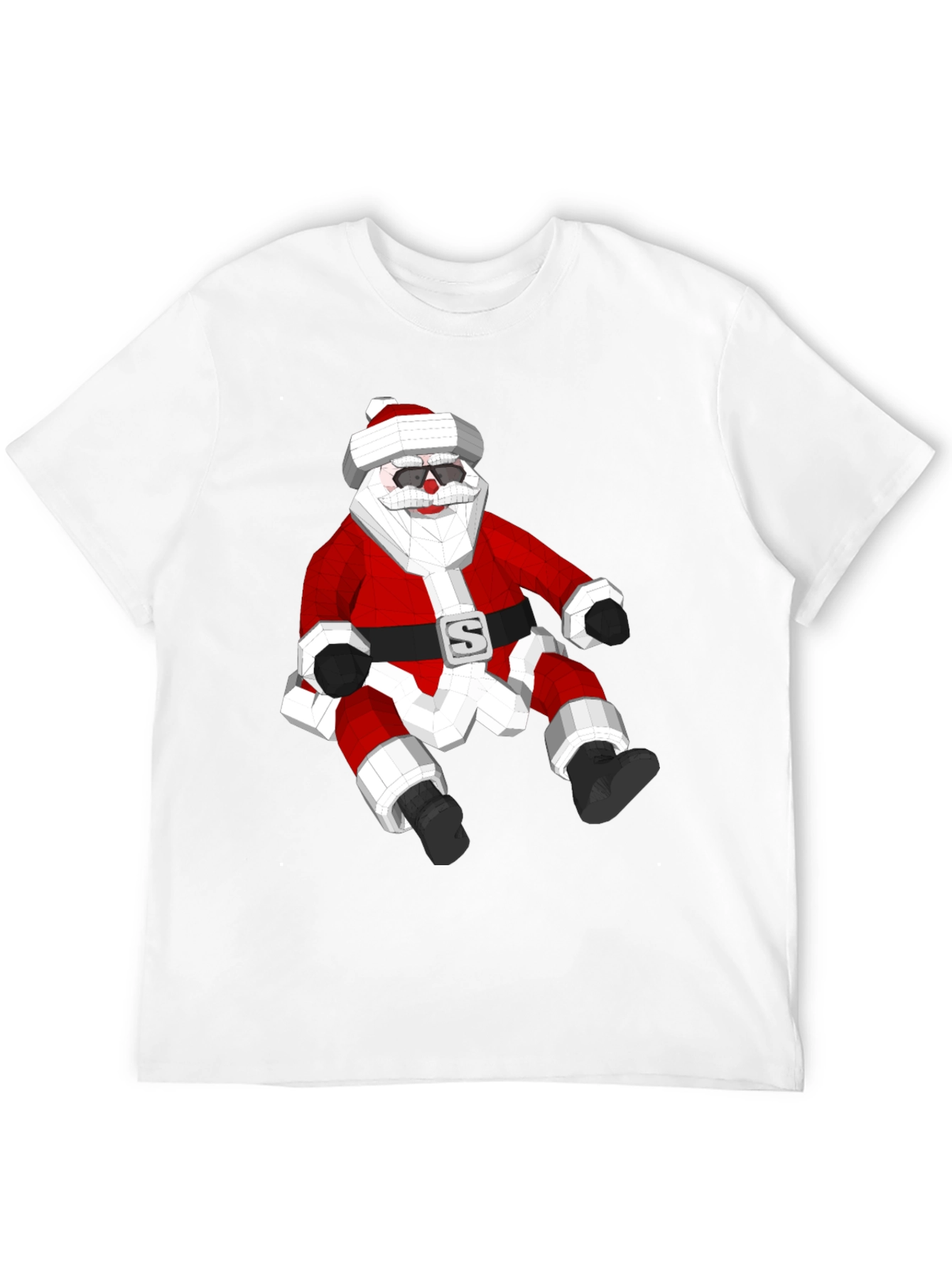 Geometric Santa T-Shirt - Holiday Style!