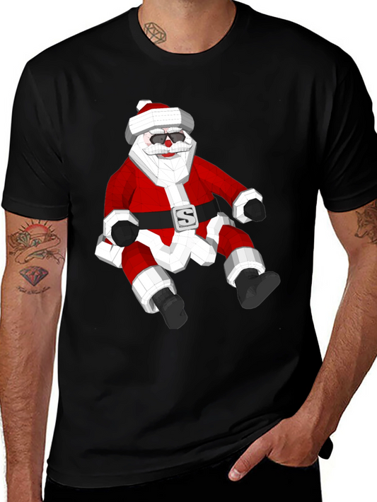 Geometric Santa T-Shirt - Holiday Style!