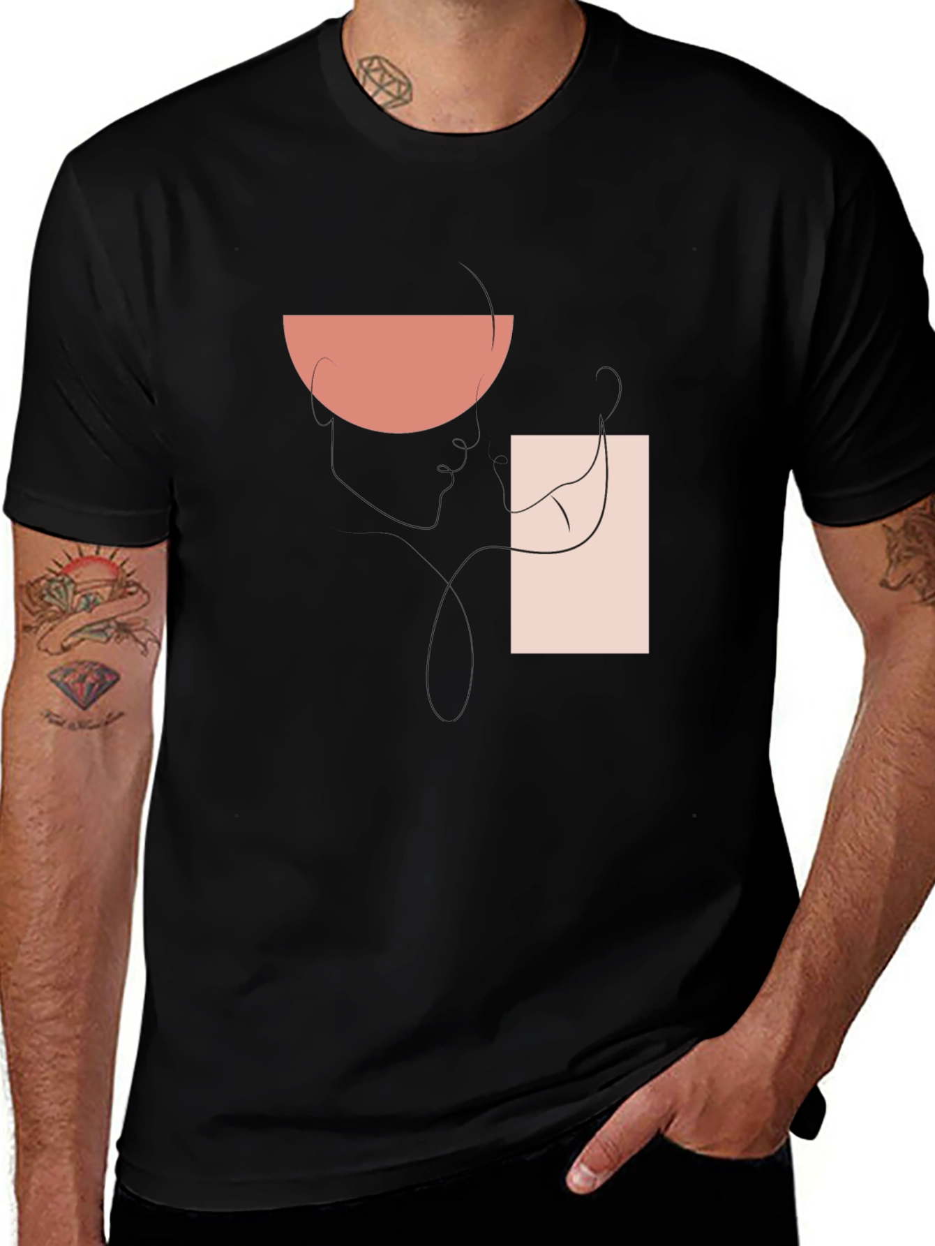Abstract Graphic Print T-Shirt - Modern Style