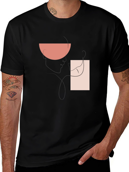 Abstract Graphic Print T-Shirt - Modern Style
