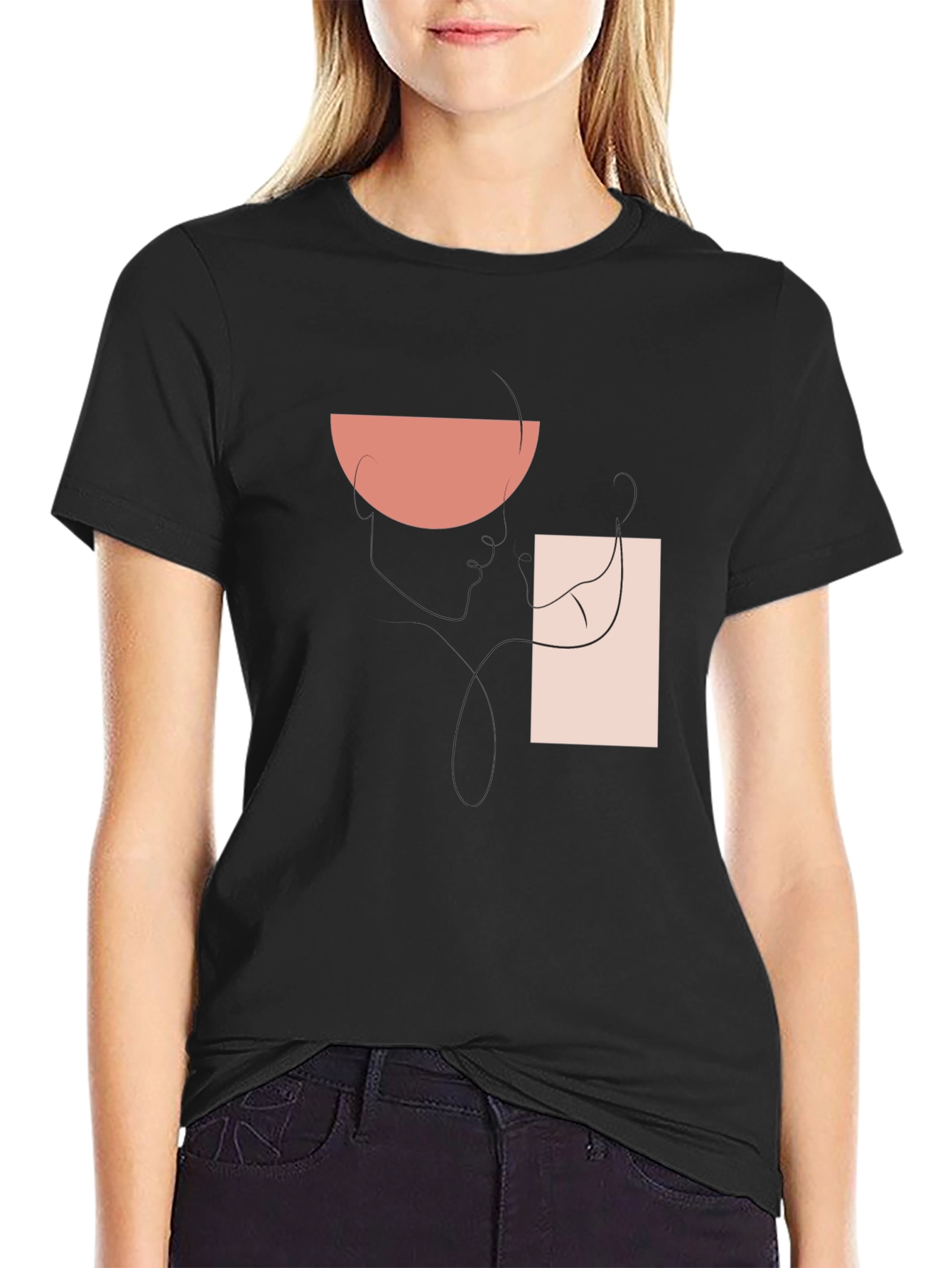 Abstract Graphic Print T-Shirt - Modern Style