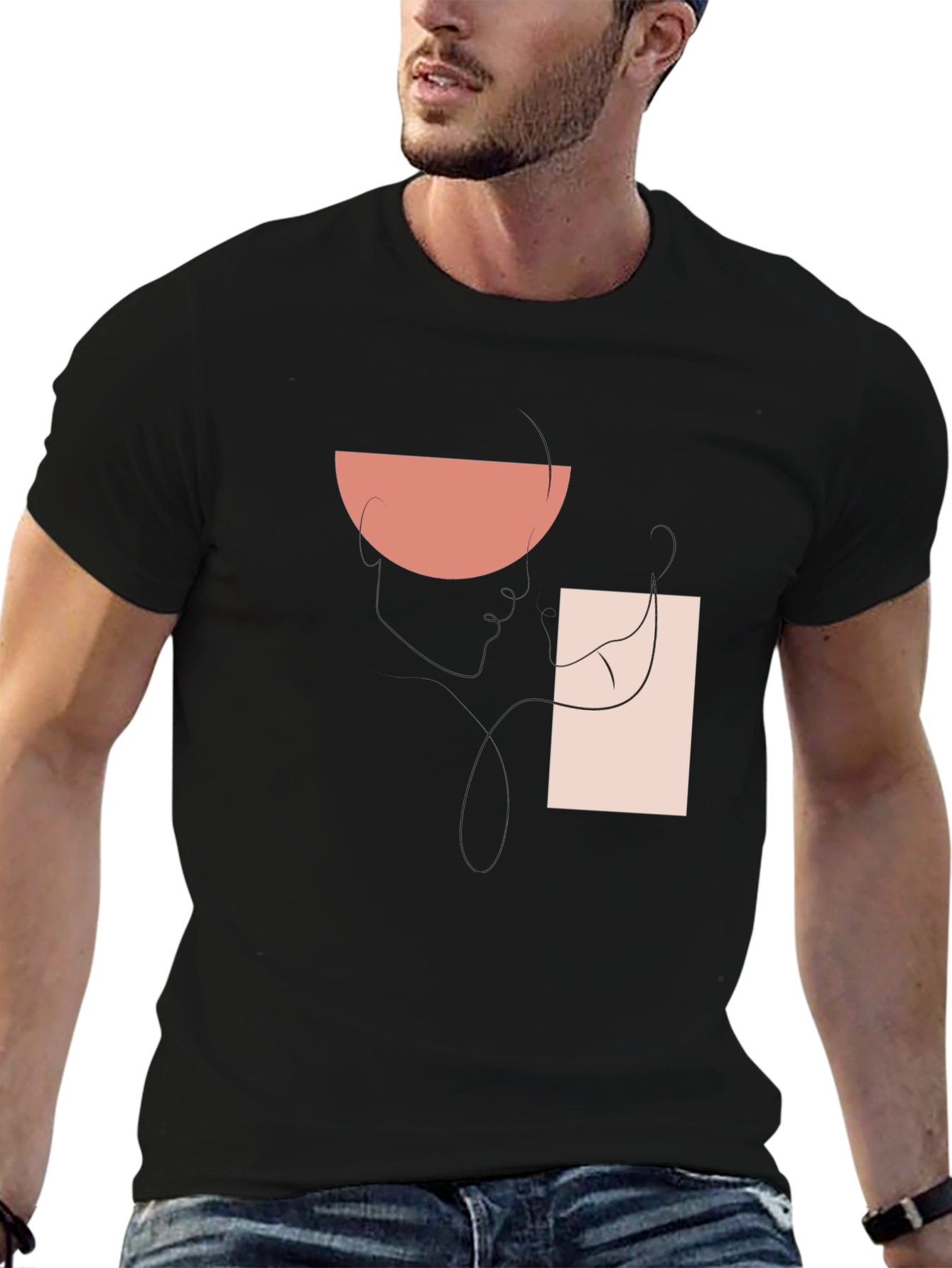 Abstract Graphic Print T-Shirt - Modern Style