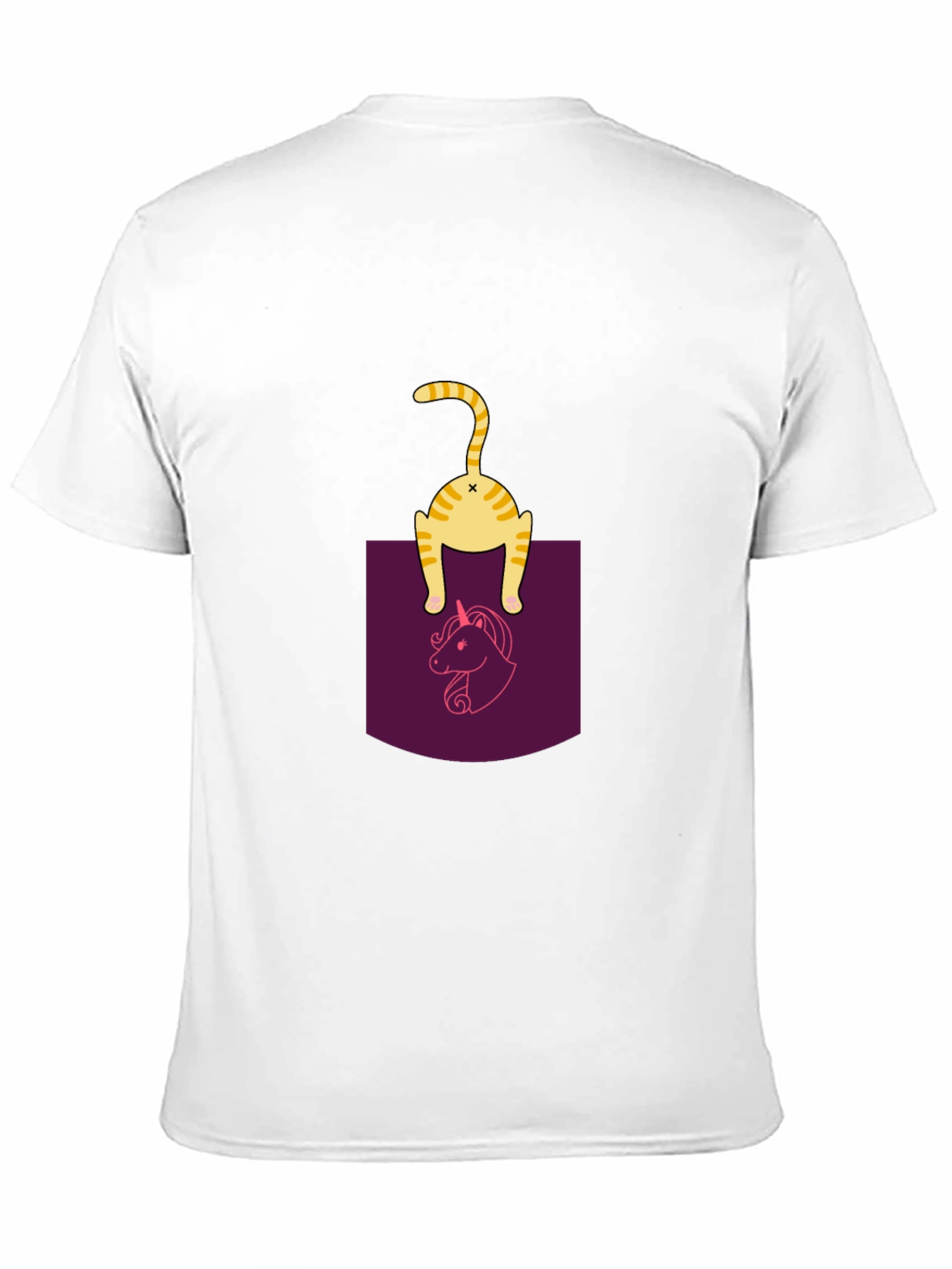 Funny Cat in Pocket Unicorn T-Shirt