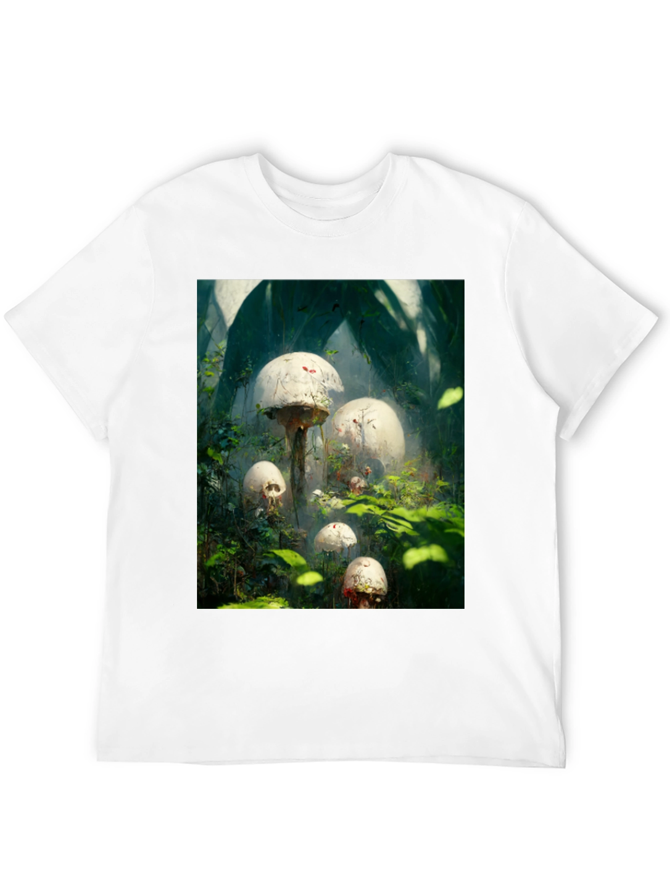 Mystic Mushroom Garden Black T-Shirt