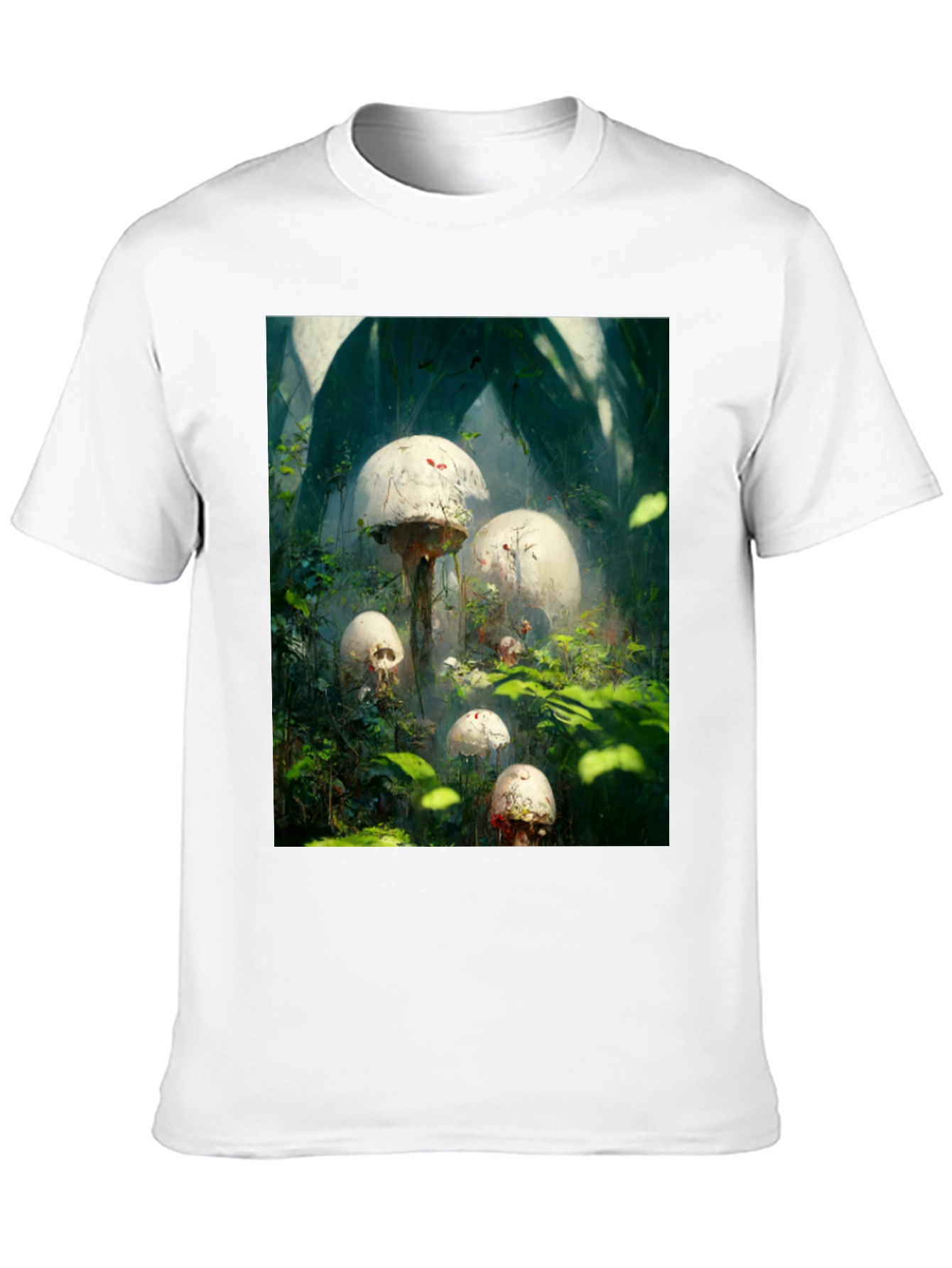 Mystic Mushroom Garden Black T-Shirt