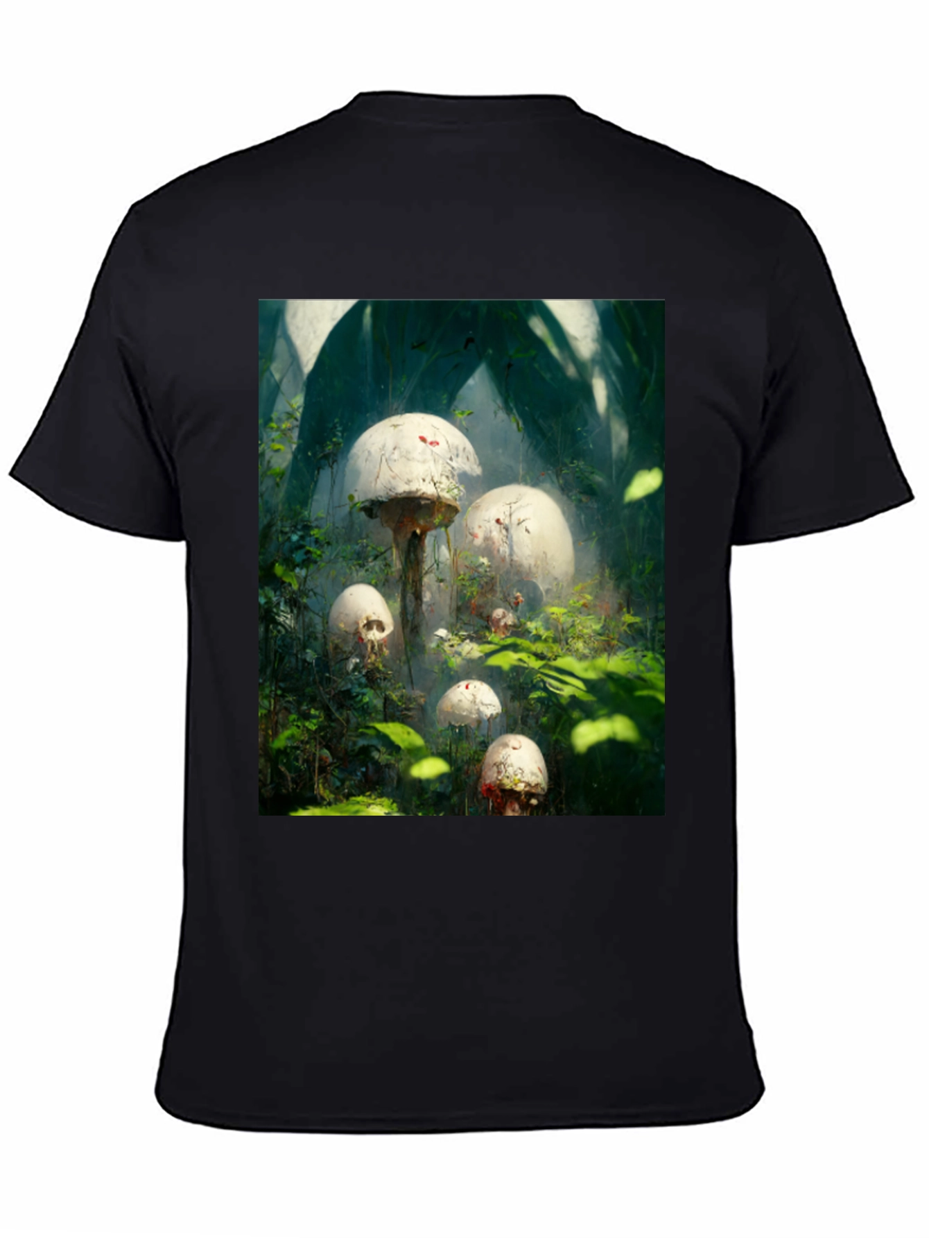 Mystic Mushroom Garden Black T-Shirt