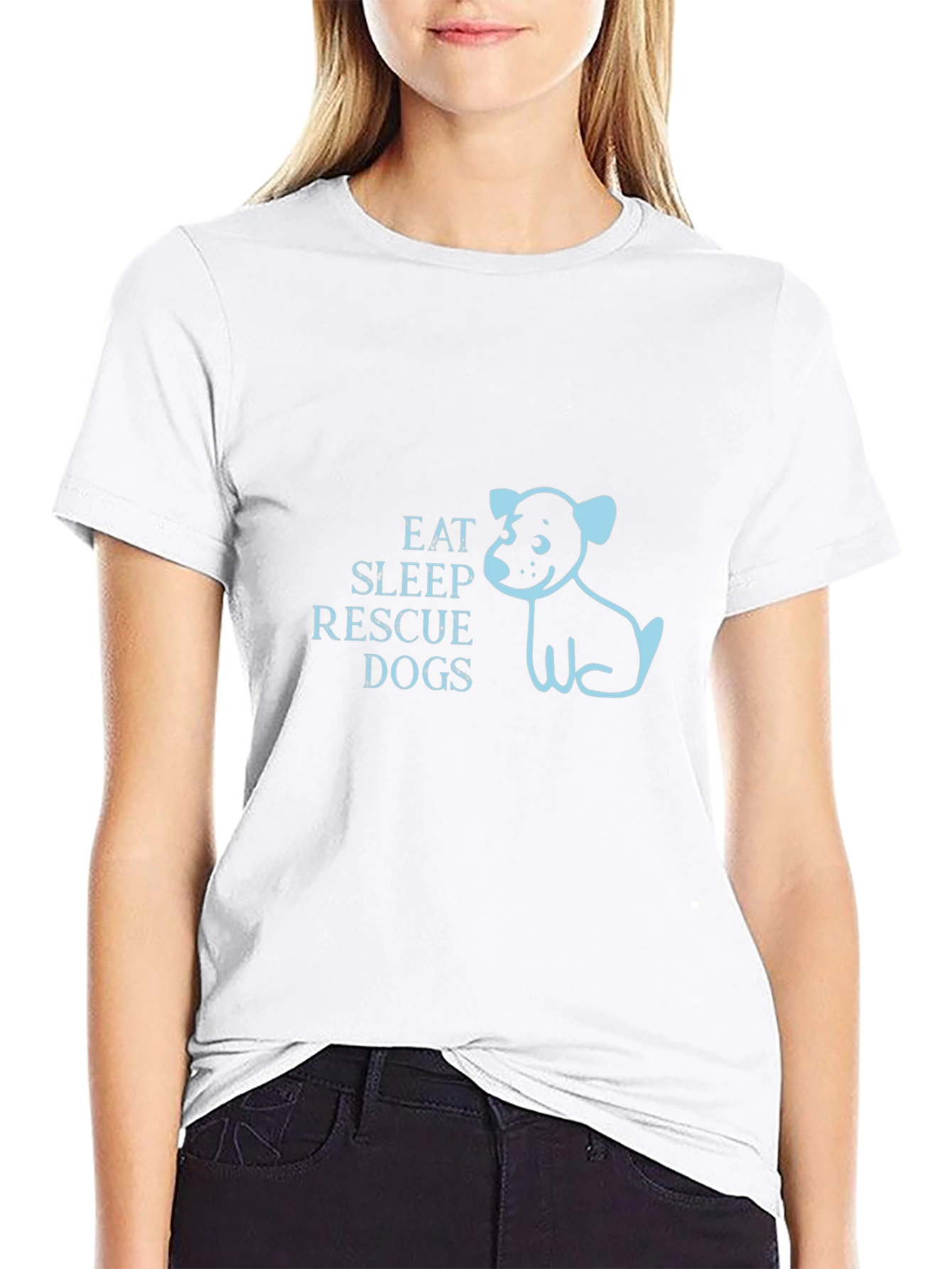 Eat Sleep Rescue Dogs Graphic T-Shirt