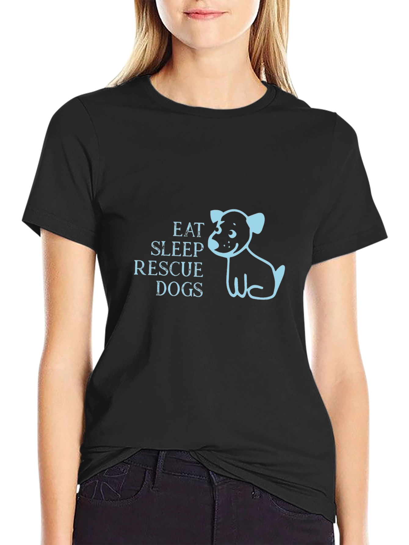 Eat Sleep Rescue Dogs Graphic T-Shirt