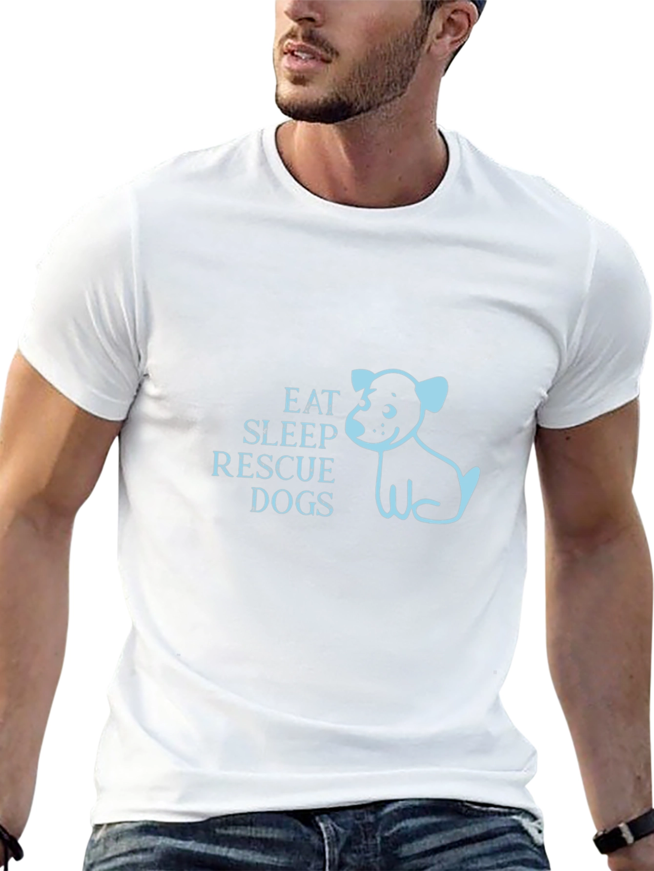 Eat Sleep Rescue Dogs Graphic T-Shirt