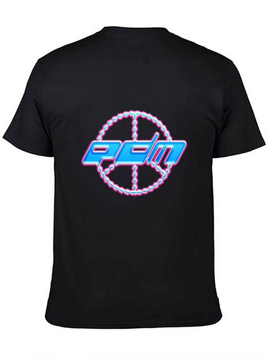 Retro PDM Graphic Print Black T-Shirt