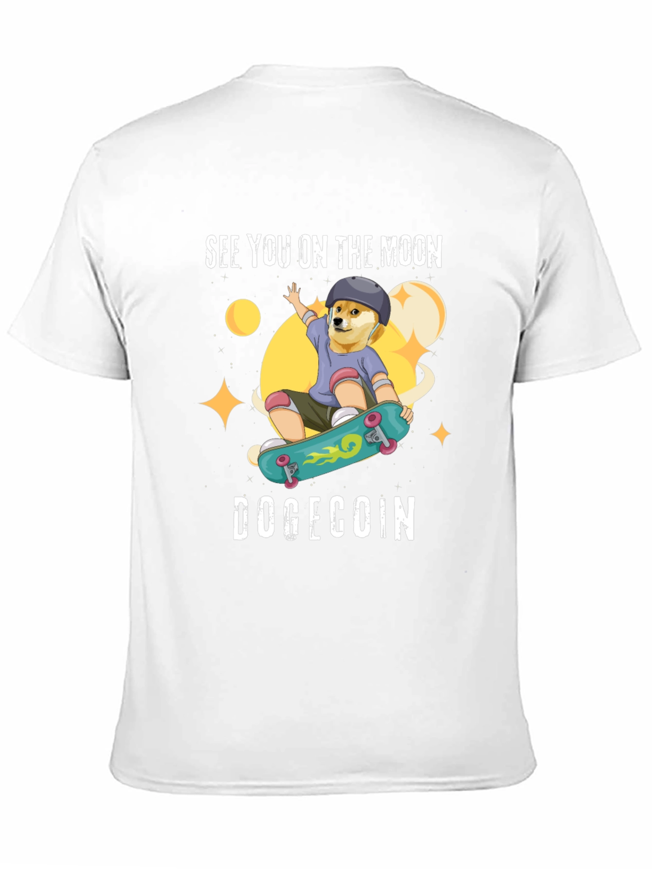 DogeCoin Moon Ride Black T-Shirt