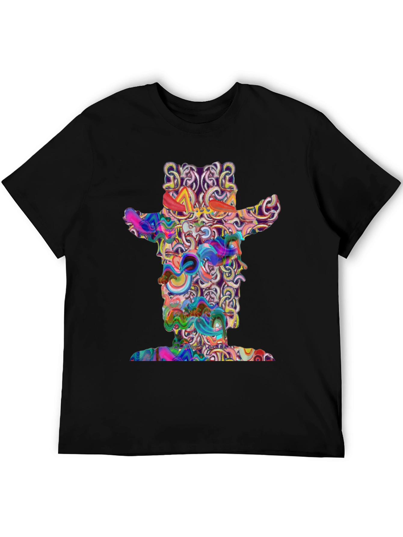 Abstract Cowboy Graphic T-Shirt