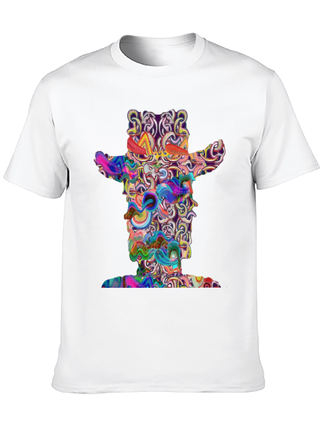 Abstract Cowboy Graphic T-Shirt