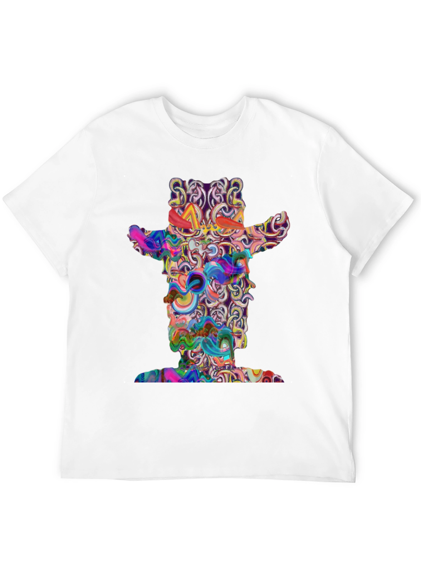 Abstract Cowboy Graphic T-Shirt