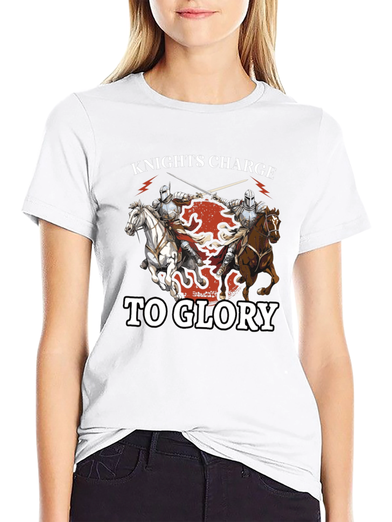 Knights Charge to Glory T-Shirt - Medieval Design